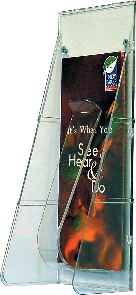 Deflect-O Stand-Tall Brochure Holder, Wall Mounted, Clear Plastic (55601)