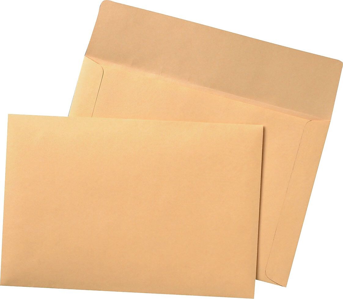 Quality Park Unsealed Booklet Envelope, 9 1/2" x 11 7/8", Beige, 100/Box (QUA89604)