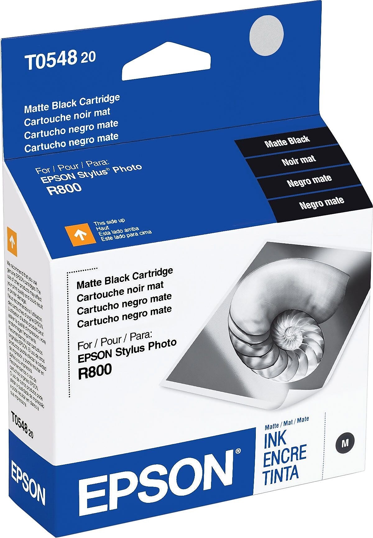 Epson T054 Black Matte Standard Yield Ink Cartridge, Prints Up to 400 Pages (T054820)