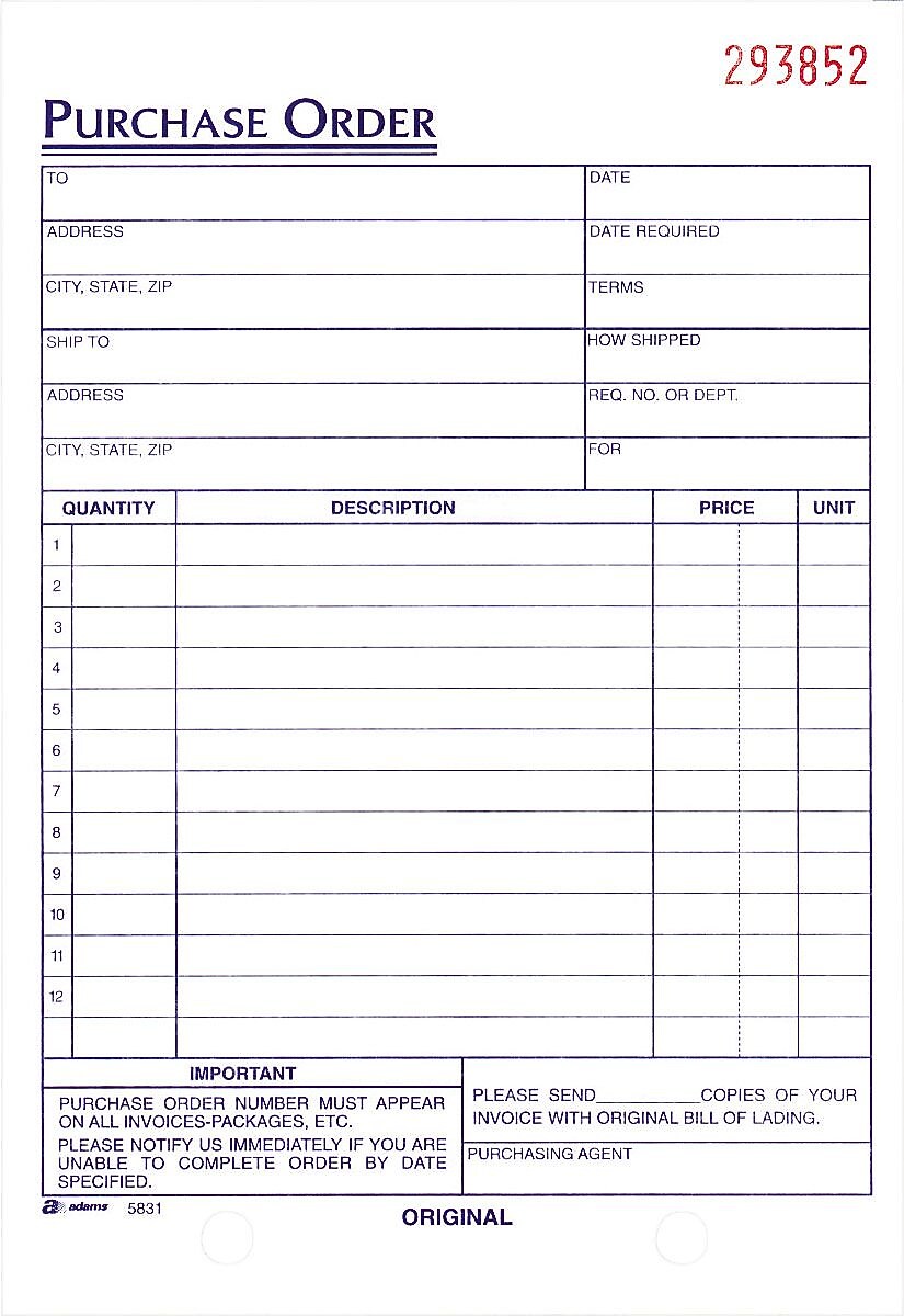 Adams 3-Part Carbonless Work Orders, 5 9/16" x 8 7/16", 50 Sets/Book (TC5831)