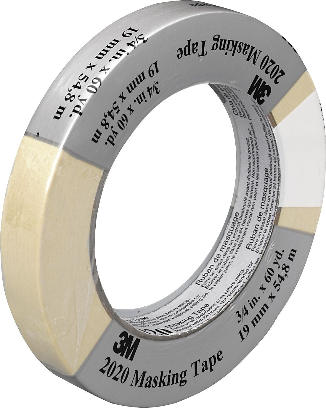 Scotch Masking Tape, 0.7" x 60 yds., Beige (2020-18A-BK)