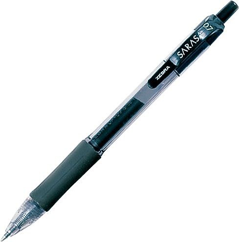 Zebra Sarasa Dry X20 Retractable Gel Pen, Medium Point, 0.7mm, Black Ink, Dozen (46810)