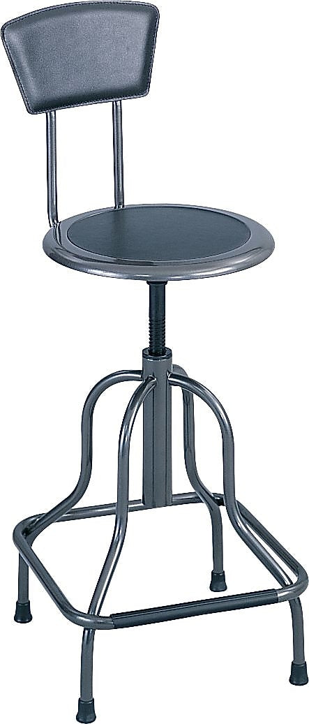Safco Diesel High Base with Back Recycled Leather Drafting Chair, Pewter (6664)