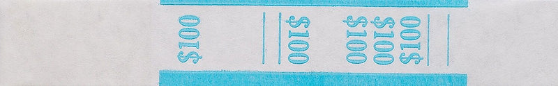 Pap-R Products Currency Straps, White with Blue Print, 1000/Pack (400100)