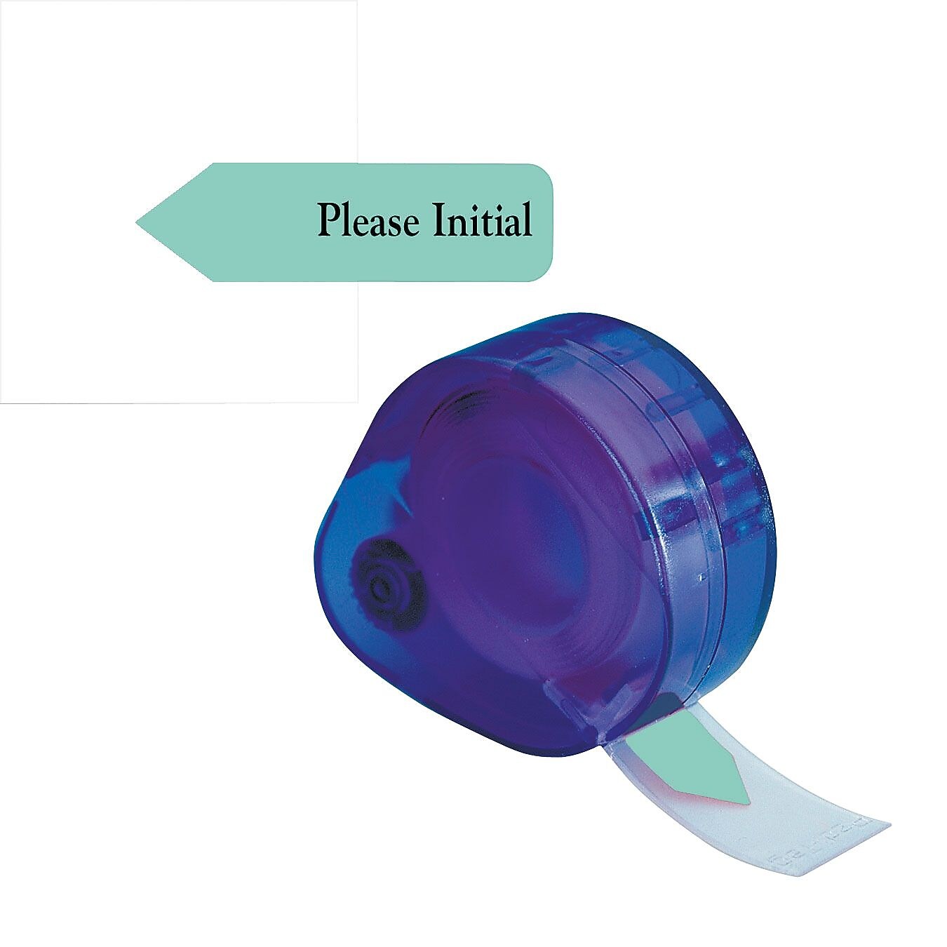 Redi-Tag 'Please Initial' Flags with Dispenser, Mint Green, 120/Pack (81114)