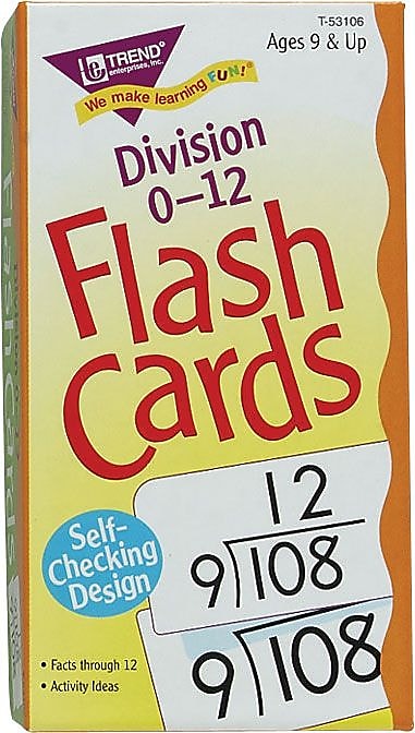 Trend Enterprises Math Flash Cards, Division 0-12