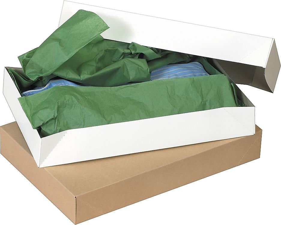 White Apparel Boxes, 15" x 9 1/2" x 2", 100/Case
