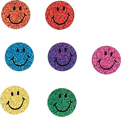 superSpots® Sticker Variety Pack, Colorful Sparkle Smiles, 1,300/Pack