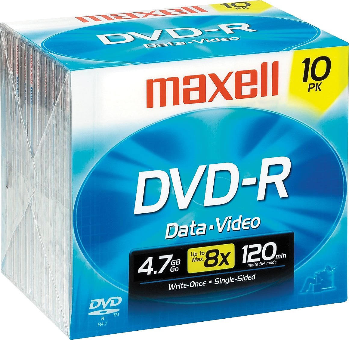 Maxell DVD-R Discs, 4.7GB, 120-Minute, 10/Pk