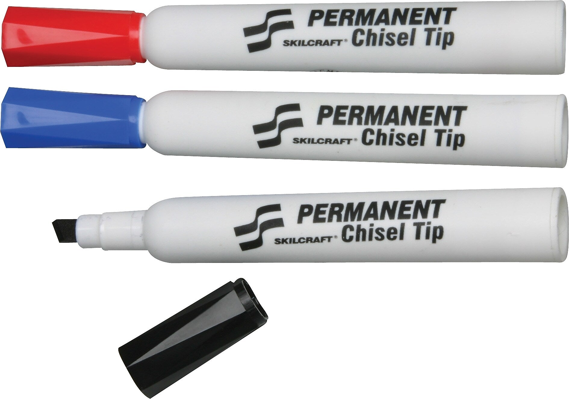 AbilityOne National Industries Permanent Markers, Chisel Tip, Red