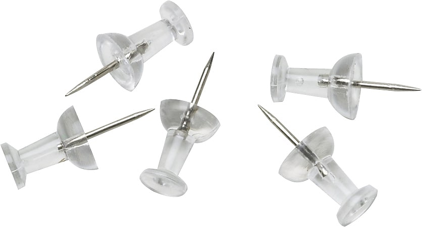 AbilityOne Push Pins, Clear, 100/Box (NSN9400935)