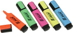 AbilityOne Flat Highlighters, Chisel Point, Assorted Colors, 5/St