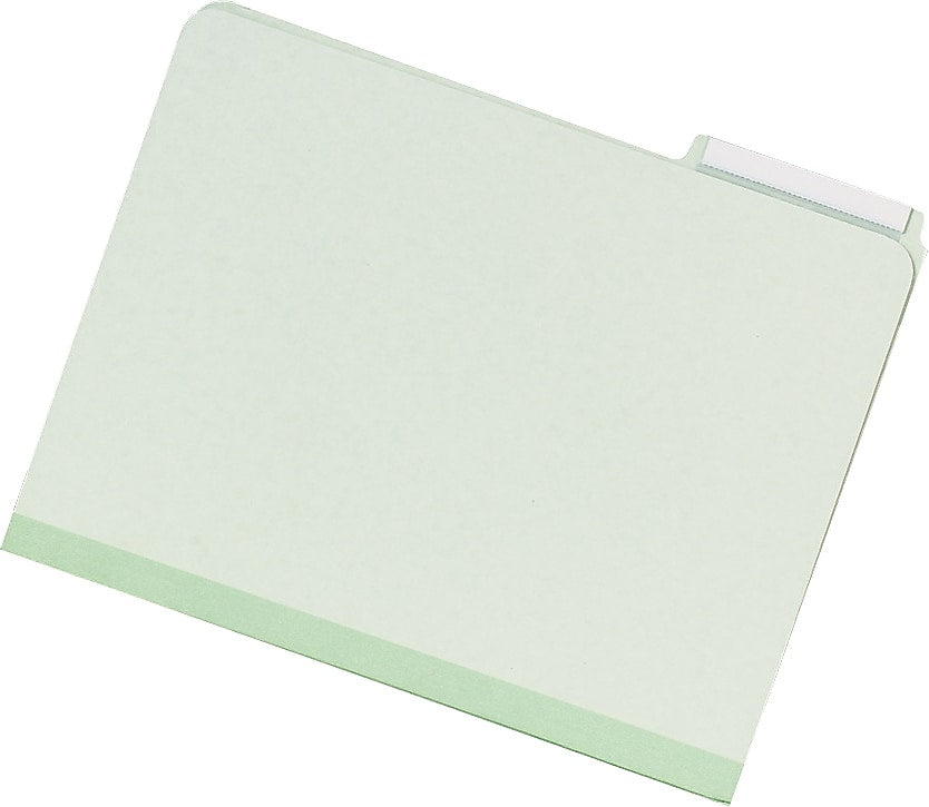 AbilityOne Pressboard File Folders, 1 1/2" Fastener Inside Back Cover, Straight Cut, LETTER-size Holds 8 1/2" x 11", 100/Bx