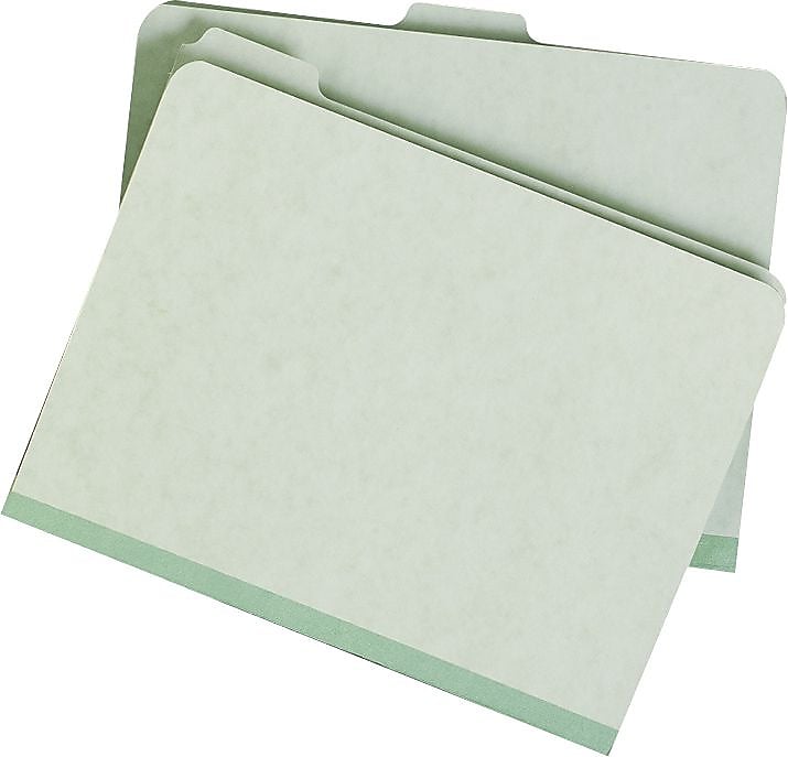 AbilityOne Pressboard File Folders, 1/3 Cut, LETTER-size Holds 8 1/2" x 11, 100/Bx