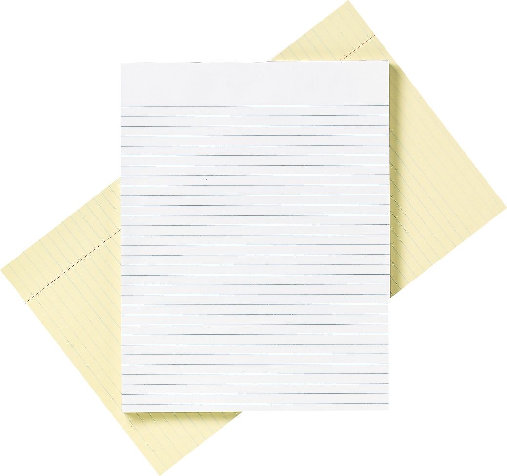 AbilityOne Notepad, 8.5" x 14", Wide Ruled, Yellow, 100 Sheets/Pad, 12 Pads (NSN1247632)