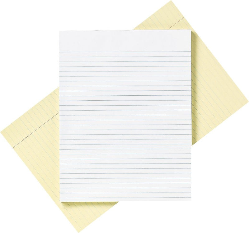 AbilityOne Notepad, 8.5" x 14", Wide Ruled, Yellow, 100 Sheets/Pad, 12 Pads (NSN1247632)