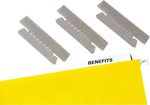 AbilityOne Hanging File Folder Tabs, Plastic, Clear With White Inserts, 3 1/2"W, 25/Pk