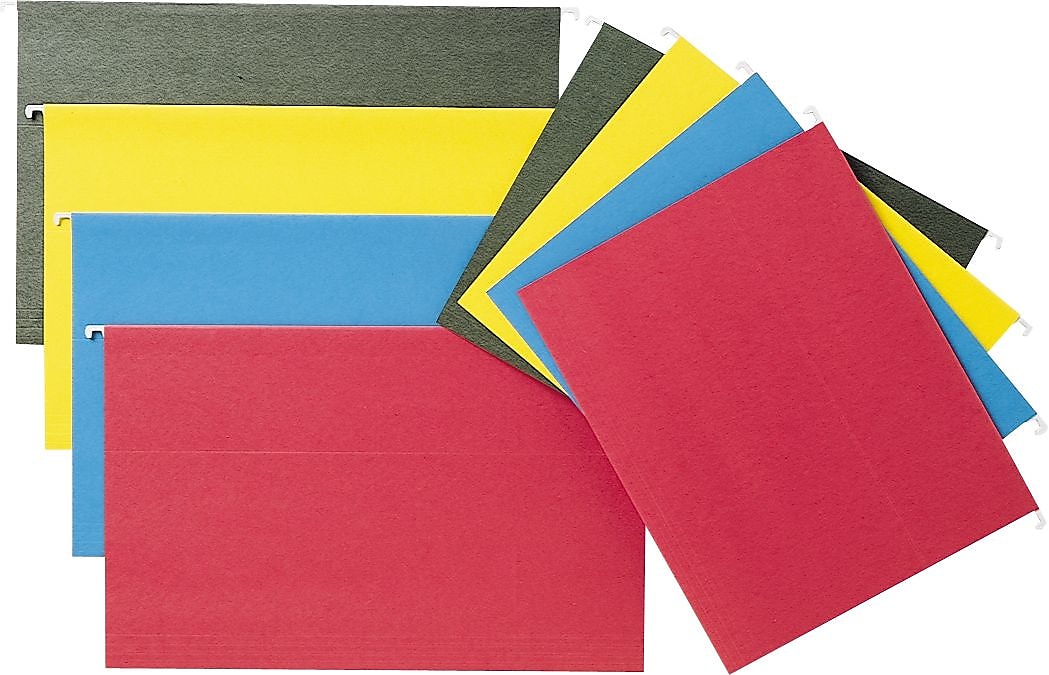 AbilityOne National Industries Hanging File Folders, Red, Letter, Holds 8 1/2"H x 11"W, 25/Bx