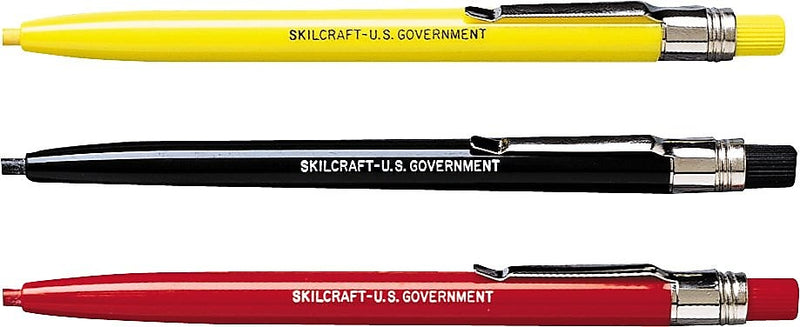 AbilityOne SKILCRAFT® Wax-Based Mechanical Pencils, 0.12 mm, Black Barrel, 12/Pk