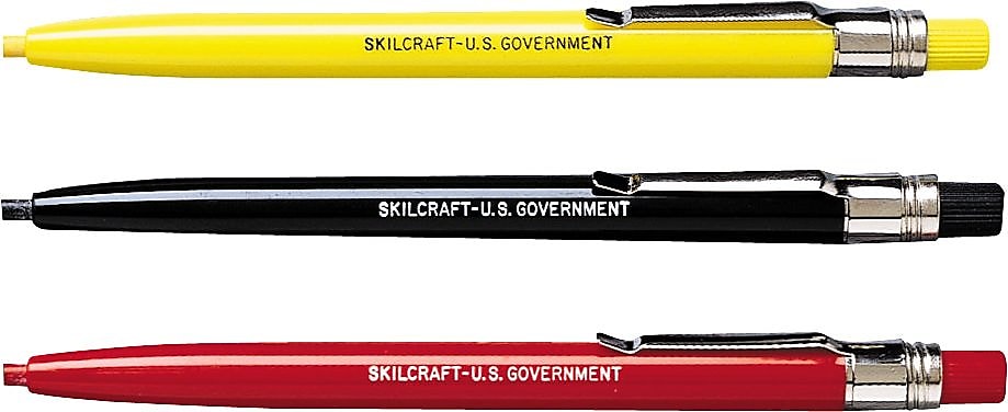 AbilityOne SKILCRAFT® Wax-Based Mechanical Pencils, 0.12 mm, Black Barrel, 12/Pk