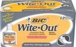 BIC Wite-Out Quick Dry Correction Fluid, 20 ml., White, 12/Pack (WOFQD12-WHT)