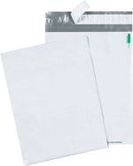 9"W x 12"L Redi-Strip Poly Mailers, White, 100/Pack (QUA46190)