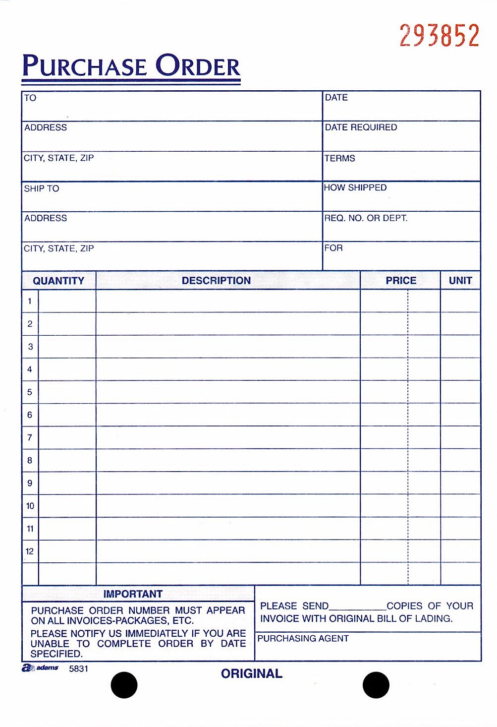 Adams 3-Part Carbonless Work Orders, 5 9/16" x 8 7/16", 50 Sets/Book (TC5831)