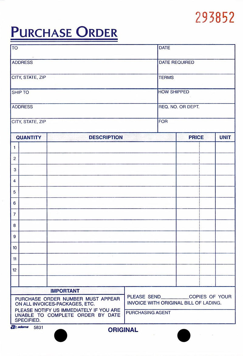 Adams 3-Part Carbonless Work Orders, 5 9/16" x 8 7/16", 50 Sets/Book (TC5831)