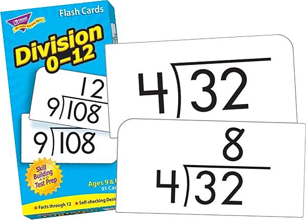 Trend Enterprises Math Flash Cards, Division 0-12