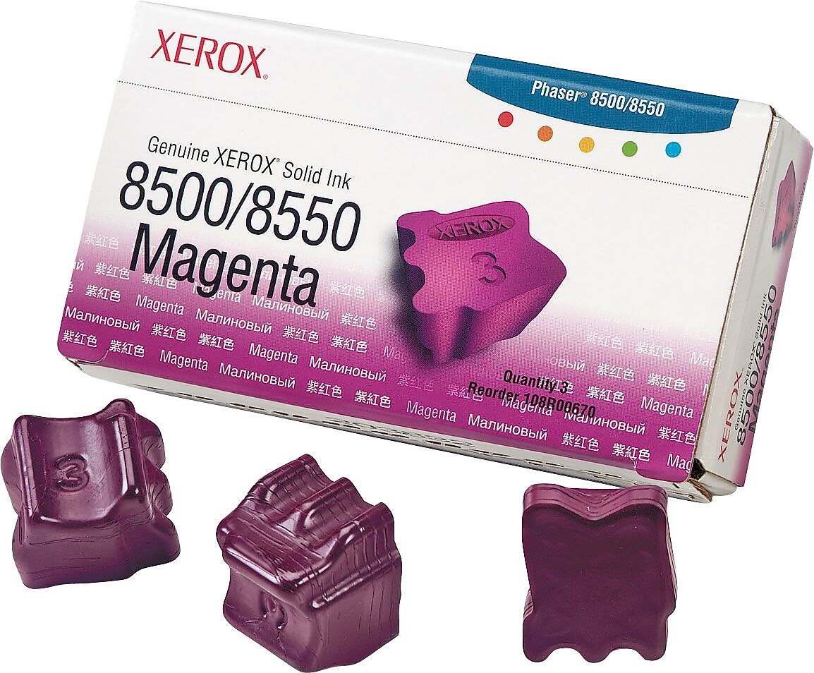 Xerox 108R00670 Magenta Standard Yield Solid Ink Cartridge, 3/Pack