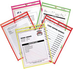 C-Line Stitched Shop/Job Ticket Holders, 9" x 12", Neon, 10/Pack (43920)