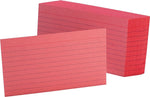 Oxford Lined Index Cards, 3" x 5", Cherry, 100 Cards/Pack (7321 CHE)