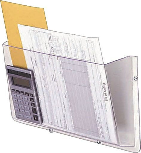 Deflect-O Wall-mount Pockets, Single Letter-Size Wall-Mount Pocket, Clear, 6-1/2Hx14-1/2Wx3"D