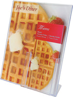 Staples Sign Holder with Literature Pocket, 8.5" x 11", Clear Plastic (590501)