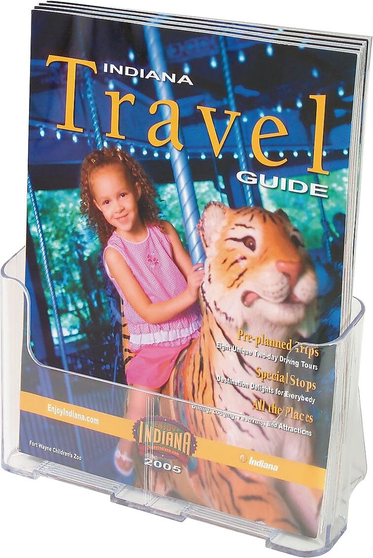 Staples Magazine Holder, 10.75" x 9.25" x 3.75", Clear Plastic, 7/Pack (28182)