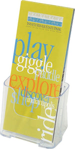 Staples Leaflet Holder, 7.75" x 4.375" x 3.25", Clear Plastic, 18/Pack (28181)