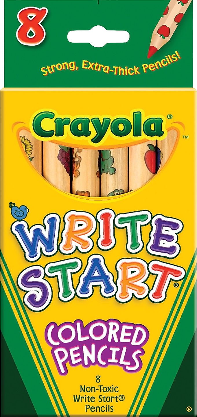 Crayola Kids' Write Start Colored Pencils, Multicolor, 8/Box (68-4108)