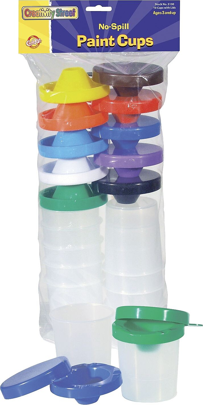 Creativity Street® No-Spill Paint Cups, Assorted Colors, 10/ST (5100)