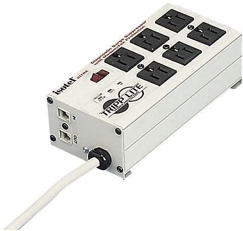 Tripp Lite 6-Outlet Surge Protector, 3,330 Joules, 6' Cord, Light Gray (ISOBAR6ULTRA)