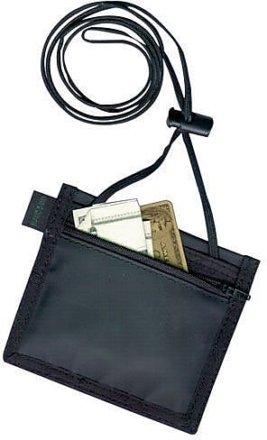 Baumgarten's ID Neck Pouch, Vertical, Adjustable 48" Cord, Black, 2 1/4" x 3 1/2"