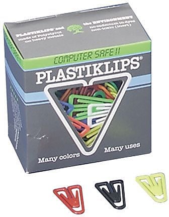 Baumgarten's Plastiklips Paper Clips, Assorted Colors, 1000 Clips/Pack (BAULP0200)