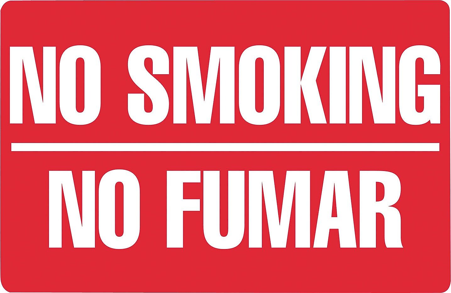 Cosco No Smoking/No Fumar Sign, 8" x 12", Red (098068)