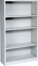 HON Brigade 4-Shelf Metal Bookcase, 59"H x 34 1/2"W x 12.63"D, Light Gray (S60ABCQ)