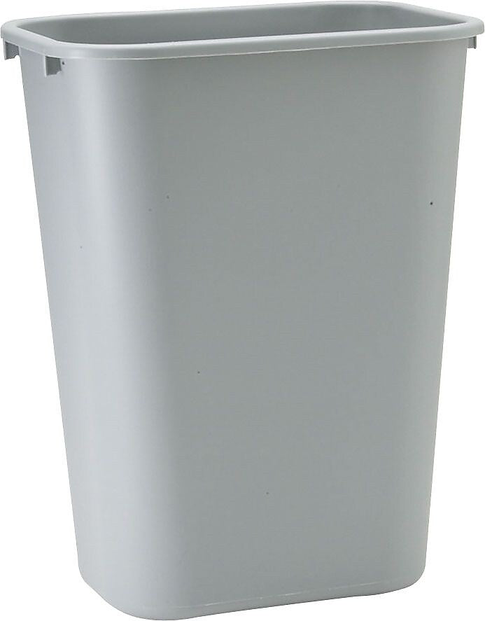 Rubbermaid Commercial Deskside Plastic Wastebasket, 3.5 Gallon, Gray (FG295500GRAY)
