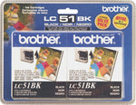 Brother LC-51 Black Standard Yield Ink Cartridge, 2/Pack (LC-51BK2PK)