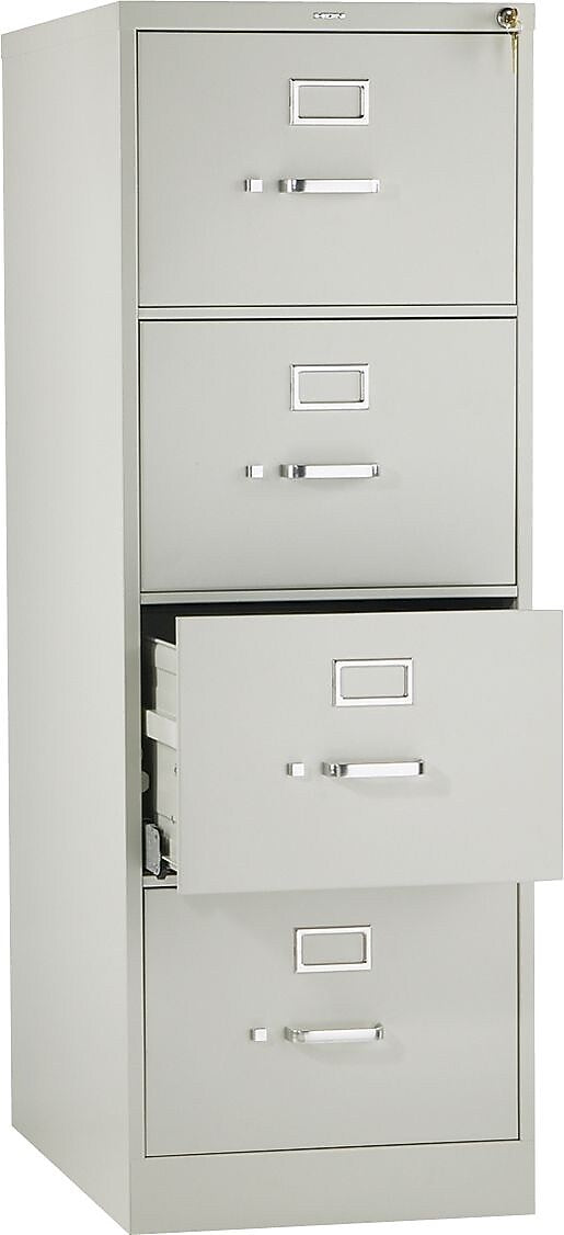 HON® 510 Series 25"D Vertical Files, 4-Drawer, Legal Size, Light Grey