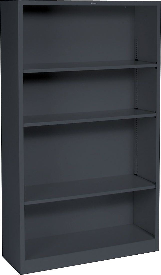 HON Brigade 59"H 4-Shelf Bookcase, Charcoal Metal (HONS60ABCS)