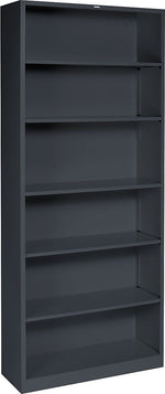 HON Brigade 6-Shelf Metal Bookcase, 81 1/8"H x 34 1/2"W x 12.63"D, Charcoal (S82ABCS)