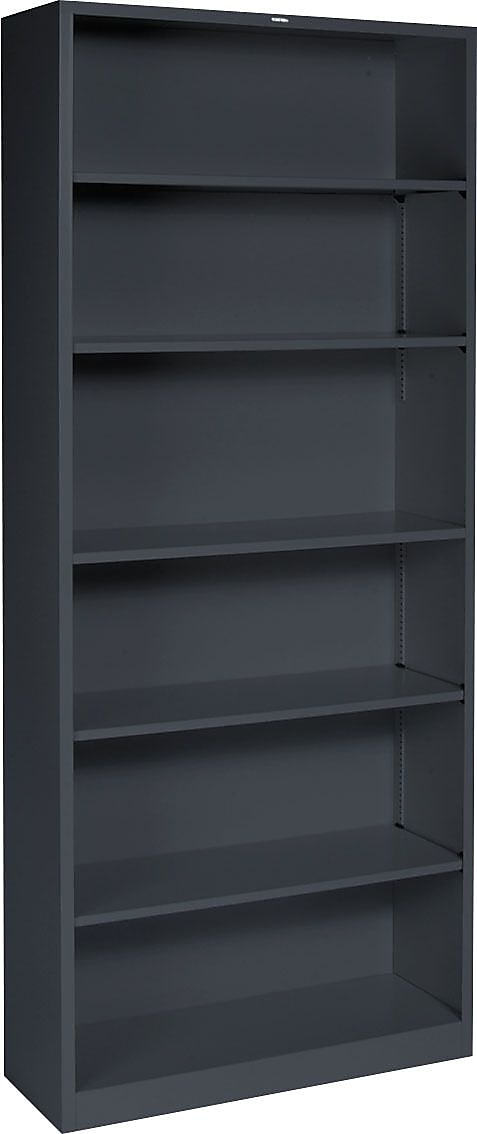 HON Brigade 6-Shelf Metal Bookcase, 81 1/8"H x 34 1/2"W x 12.63"D, Charcoal (S82ABCS)