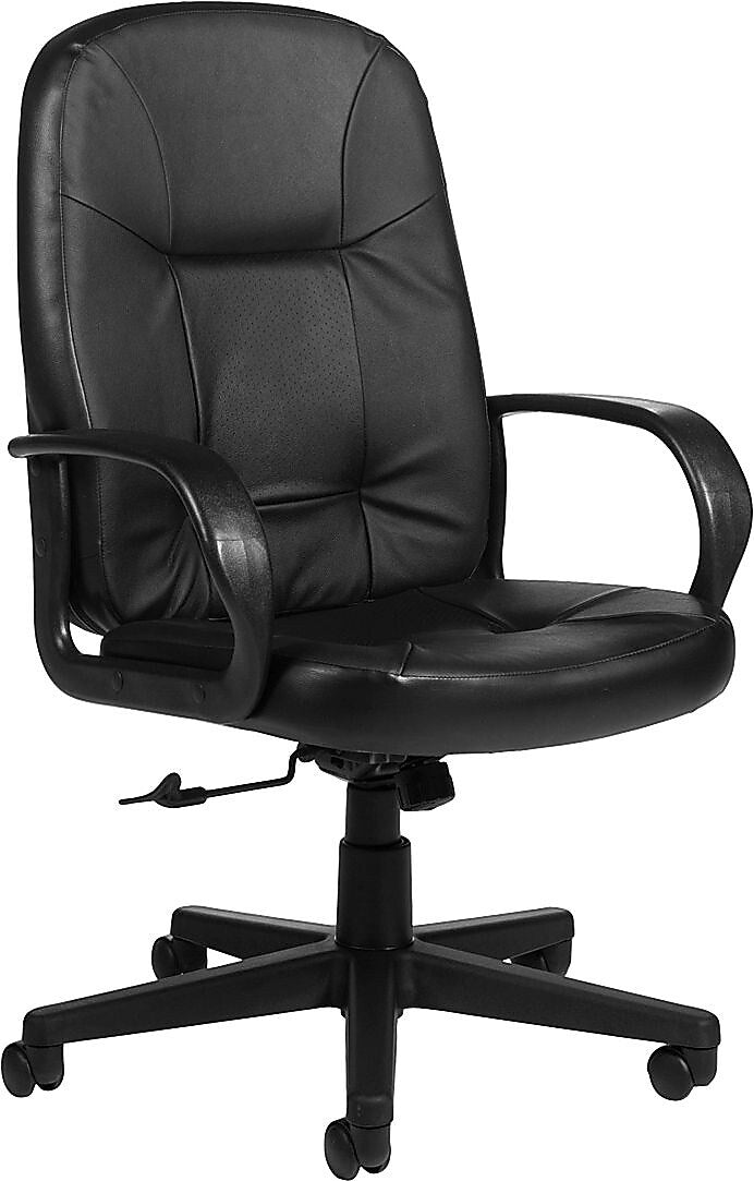 Global Arno Leather Executive High-Back Chair, Black (4003BK450550)